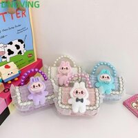 DNOVING Túi đeo vai DNOVING Labubububu, Tay cầm Kapibala Túi xách trẻ em, Túi đeo chéo hình hoa ren dễ thương phong cách Hàn Quốc Quà tặng sinh nhật