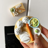 Đồ ăn ba chiều sáng tạo, miếng dán từ nhựa, miếng dán từ, miếng dán nam châm, đồ ăn trang trí, bánh bao mô phỏng 3d, miếng dán tủ lạnh 12VG