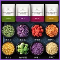 Đồ ăn cho thú cưng, trái cây và rau quả đông lạnh, bắp cải tím, rau chân vịt, khoai lang tím, bí ngô, sẵn sàng cho chó mèo ăn