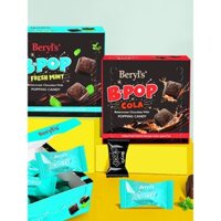 Đồ ăn nhẹ nhập khẩu Malaysia, kẹo popping Beryl, vị ngọt đắng, vị cola, vị bạc hà, hộp sôcôla