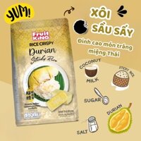 Đồ ăn vặt vị xôi sầu riêng sấy giòn Fruit King 100g - Hoà quyện gạo nếp, cốt dừa và sầu riêng