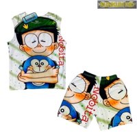 Đồ ba lỗ (sát nách) in 3D hình Doraemon chất thun lạnh co giãn 4 chiều BL146 (10-60kg) Kunkun Kids