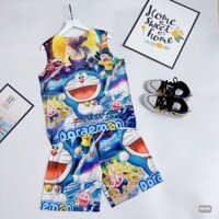 Đồ ba lỗ sát nách in 3D hình Doraemon chất thun lạnh co giãn 4 chiều BL139 - KunKunkid