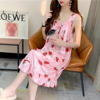 Đồ bận nhà đầm bận nhà mới phụ nữ băng lụa sling váy bận nhà rộng rãi sexy BK22