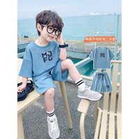 Đồ Bé Trai, Bộ quần áo cộc tay cho bé vải tổ ong mềm mịn-Micky