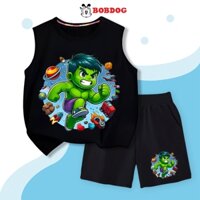 ĐỒ BỘ ÁO BA LỖ BOBDOG 2024, set quần da cá áo ba lỗ cotton in hình người khổng lồ xanh cute -BQ- A72 cho bé