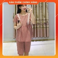 Đồ Bộ Bầu ⚡️ FREESIZE 💗 Bộ Đồ Bầu Kết Hợp Sau Sinh Hợp Thời Trang Chất Đũi Đẹp
