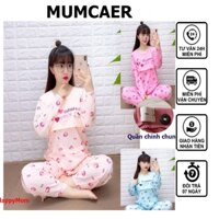 Đồ bộ bầu, đồ bộ cho con bú chất liệu cotton họa tiết mèo kitty xinh xắn