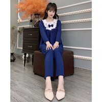 Đồ bộ bầu và sau sinh cotton có khóa kéo cho bé ty, quần có thun điều chỉnh - KN014