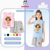 Đồ bộ bé gái BOBDOG áo ba lỗ quần thun cotton mới -BD- KS09 cute dễ thương cho bé