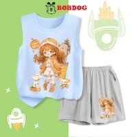 Đồ bộ bé gái BOBDOG áo ba lỗ quần thun cotton mới -BD-A94 cute dễ thương cho bé