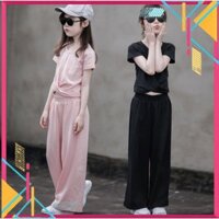 Đồ bộ bé gái _Siêu Xinh_Set áo croptop quần ống rộng của nhà RUBY MOM&KID dành cho bé từ 15kg đến 45kg. Đến từ nhà KATHY