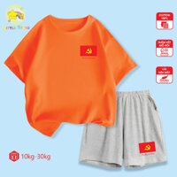 Đồ bộ bé trai 2024, set quần áo thun cotton mới in hình YÊU NƯỚC  -CD-KS45 cho bé