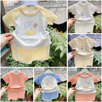 Đồ bộ bé trai bé gái Punchun cộc tay cổ chui nhiều màu cho bé từ 3 tháng - 5 tuổi