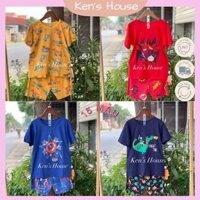 Đồ bộ bé trai bộ thun cotton quảng châu xuất hàn cho bé từ 24-33kg nhiều hình siêu nhân ô tô (6-9 tuổi)