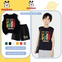 Đồ bộ bé trai BOBDOG áo ba lỗ quần thun cotton mới -BD-BDO02-BDQ01 cute dễ thương cho bé
