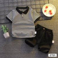 Đồ bộ bé trai quảng châu xuất hàn Quần áo trẻ em chất thun cotton cho bé trai từ 5-20kg (1-5 tuổi) CT21
