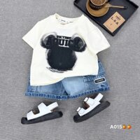 Đồ bộ bé trai, set đồ nam công từ gấu loang chèn chữ phong cách cho bé từ 10-30kg KEMKIDS