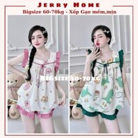 Đồ Bộ Bigsize 50-70kg, Pijama, Đồ Ngủ Nữ Tay Ngắn Quần Đùi Đũi Xốp Dễ Thương Jerry Home
