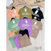Đồ bộ cotton Set áo quần mùa hè