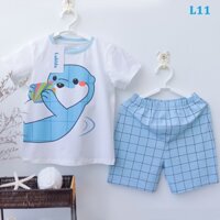 Đồ bộ cotton tay ngắn cho bé trai L11