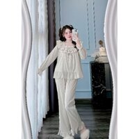 đồ bộ kẻ tay ngắn quần dài ,đồ bộ mặc ở nhà, bộ cotton nữ quần dài chất vải đũi kẻ ô free size từ 40- 60 kg xinh