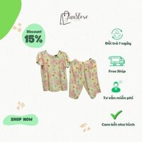 Đồ bộ lanh, bộ Tole lửng loại 1 tay cánh hồng [nhiều hoạ tiết bông,hình thú,hình lập thể]