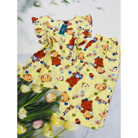 Đồ bộ lanh mặc nhà lửng cánh tiên mềm mại, thoáng mát