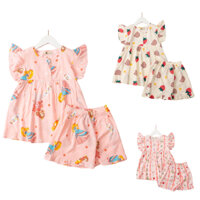 Đồ bộ Lanh Thái cho bé gái sz 10-14,(25-40kg), Litibaby , đồ bộ bé gái chất lanh thái mềm mát  - SUNKIDS1