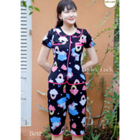 Đồ bộ lửng tay ngắn cổ bèo