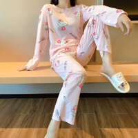 Đồ bộ mặc nhà, bộ đồ thun quần dài áo tay dài in hình C033 - KITTY HỒNG - M