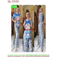 Đồ bộ mặc nhà dài tay hình mèo doremon đáng yêu NN505