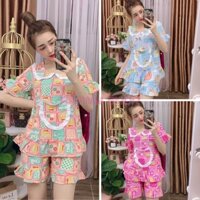 Đồ bộ mặc nhà, đồ bộ kiểu áo tiểu thư, áo có túi hoạt tiết, chất satin cực đẹp giá rẻ, freesize