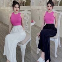 Đồ bộ mặc nhà, đồ ngủ lụa mango, áo ba lỗ kết hợp quần lụa mango, quần có túi