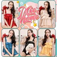 đồ bộ mặc nhà ngủ nữ lụa satin-latin-mango cao cấp mát mịn