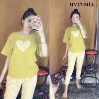 Đồ bộ mặc nhà nữ sọc caro thun co giãn 4 chiều - Xưởng May Hải Vương