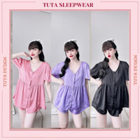 Đồ bộ mặc nhà pyjama bigsize đồ ngủ nữ quần đùi tay lỡ dễ thương