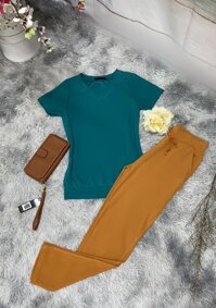 Đồ Bộ Mặc Nhà Thun Cotton Thoáng Mát Lịch Sự D028 - Xanh - số 2