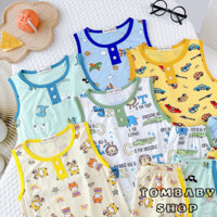 Đồ bộ MINKY MOM cho bé trai bé gái ba lỗ thun lạnh phối màu, bộ quần áo trẻ em 3 lỗ mặc nhà 2 3 4 5 tuổi BS028