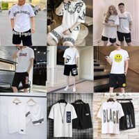 Đồ bộ nam áo thun in hình Stitch và quần shorts đùi kẻ ngang - TOP 182  SHORTS 16 B - BTT Màu Bất Kỳ - Size S<40kg