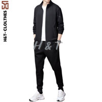 Đồ bộ nam dài tay mùa đông chất vải poly umỳ cao cấp dày dặn chạy viền phản quang H&T FASHION