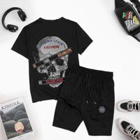 Đồ bộ nam hè Philipp plein thể thao loang cao cấp, bộ quần áo nam ngắn tay thêu 2025