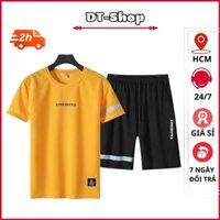 Đồ bộ nam hè Set đồ thể thao nam mặc nhà Phối màu đẹp chất thun thoáng mát mẫu mới 2022 - Vàng-Btt DINK,M<55kg