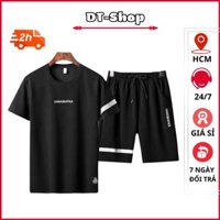 Đồ bộ nam hè Set đồ thể thao nam mặc nhà Phối màu đẹp chất thun thoáng mát mẫu mới 2022 - Đen-Btt DINK,L<65kg