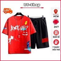 Đồ bộ nam hè Set đồ thể thao nam mặc nhà Phối màu đẹp chất thun thoáng mát mẫu mới 2023 - Hàng Có Sẵn - Đỏ-Btt AWSUP,S-50kg