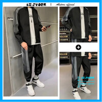Đồ bộ nam mùa đông dài tay đẹp, bộ quần áo thể thao nam cao cấp chất liệu gió tráng bạc chống gió chống nước 2024