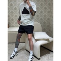 đồ bộ nam mùa hè adidas chất cotton cổ tròn màu rêu,trắng họa tiết,đồ thể thao thoáng khí siêu nhẹ cao cấp