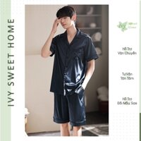 Đồ Bộ Nam Ngắn Mặc Nhà vải Lụa ✔️ IVY310