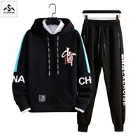 Đồ bộ nam Xưởng May Hà Nam áo hoodies nỉ dài tay chữ CHINA và quần jogger thể thao - TOP 202 + JG 75