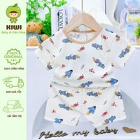 Đồ bộ ngắn tay thun tăm tre, đồ bộ cho bé đi chơi và đi học, KIWIBABY, KIWI61